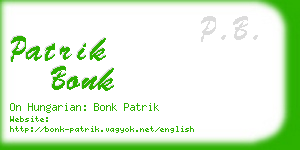 patrik bonk business card